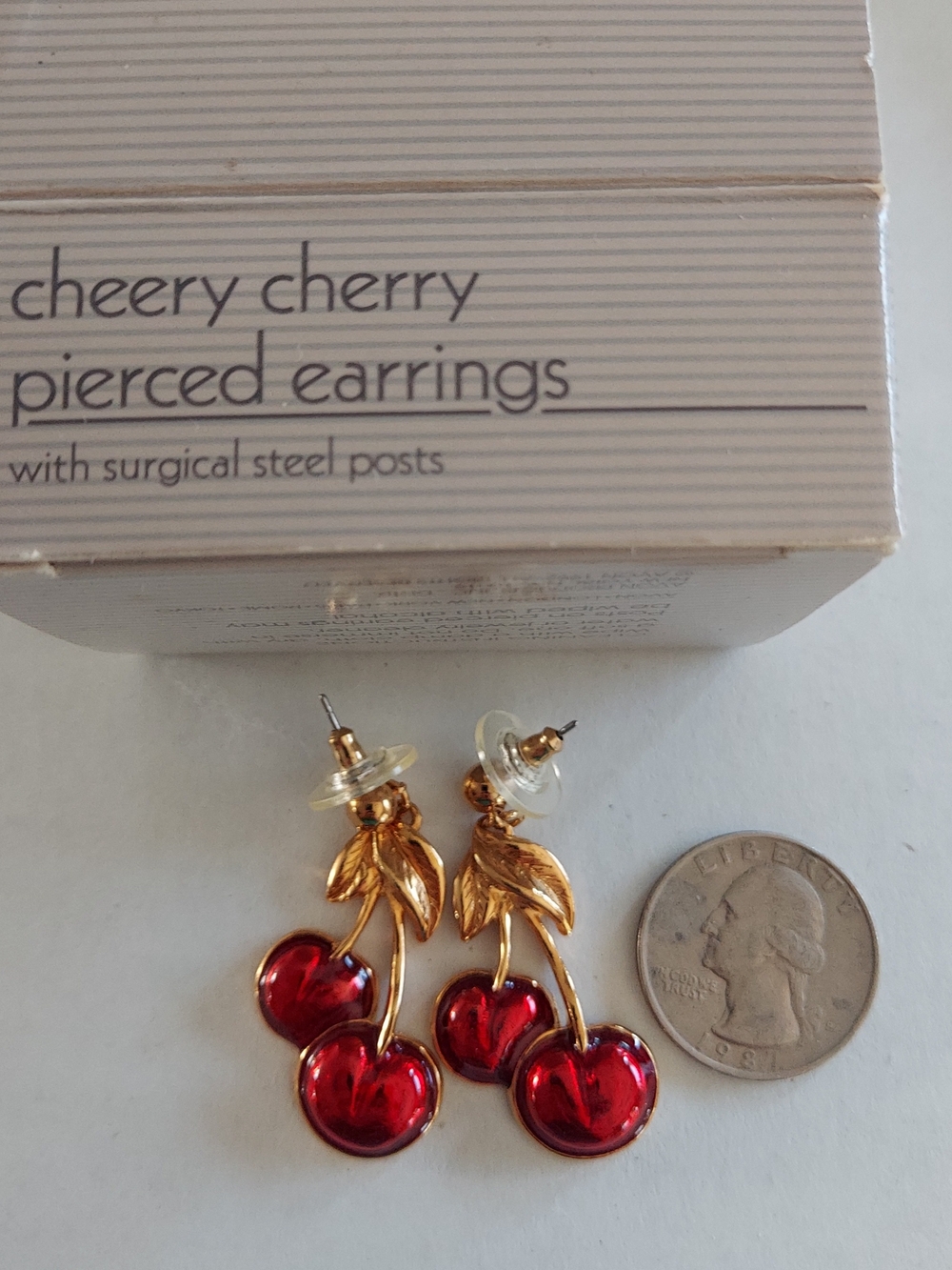 Vintage Avon Cheery Cherry Drop Earrings